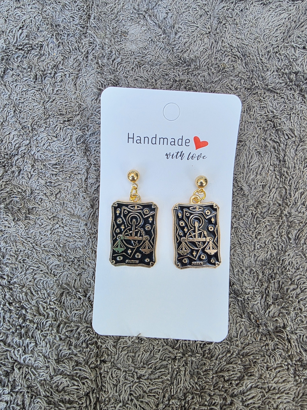 Halloween Earrings: Tarot and Ouija - Justice
